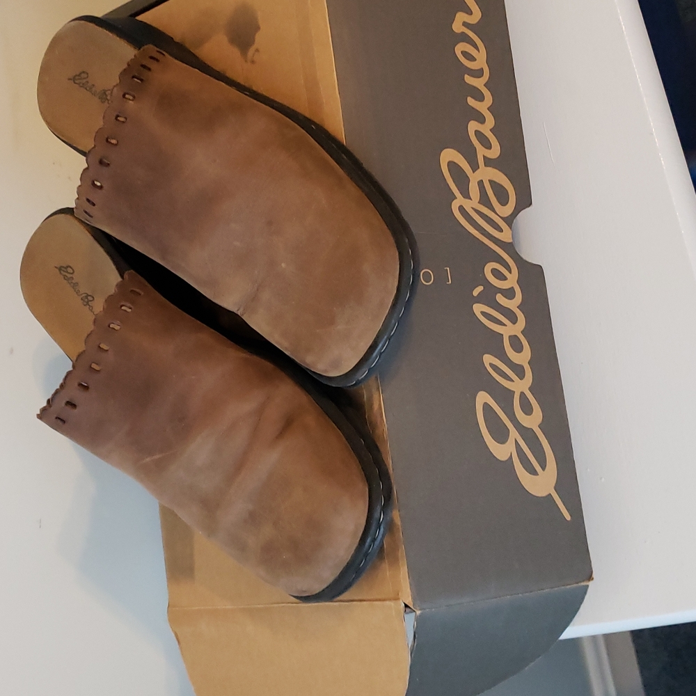 Brown clogs